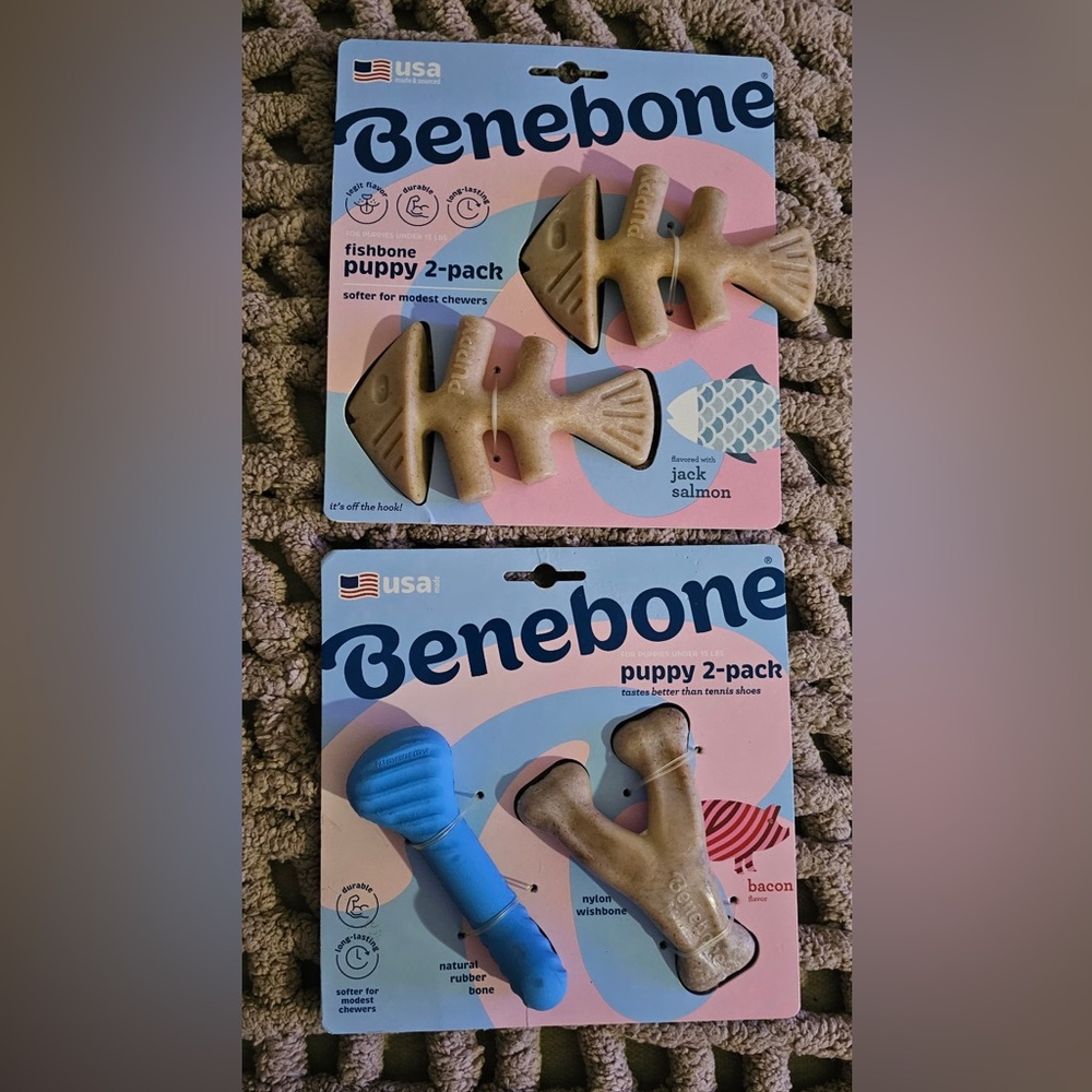 2 - Benebone Puppy 2-Pack Chew Toys